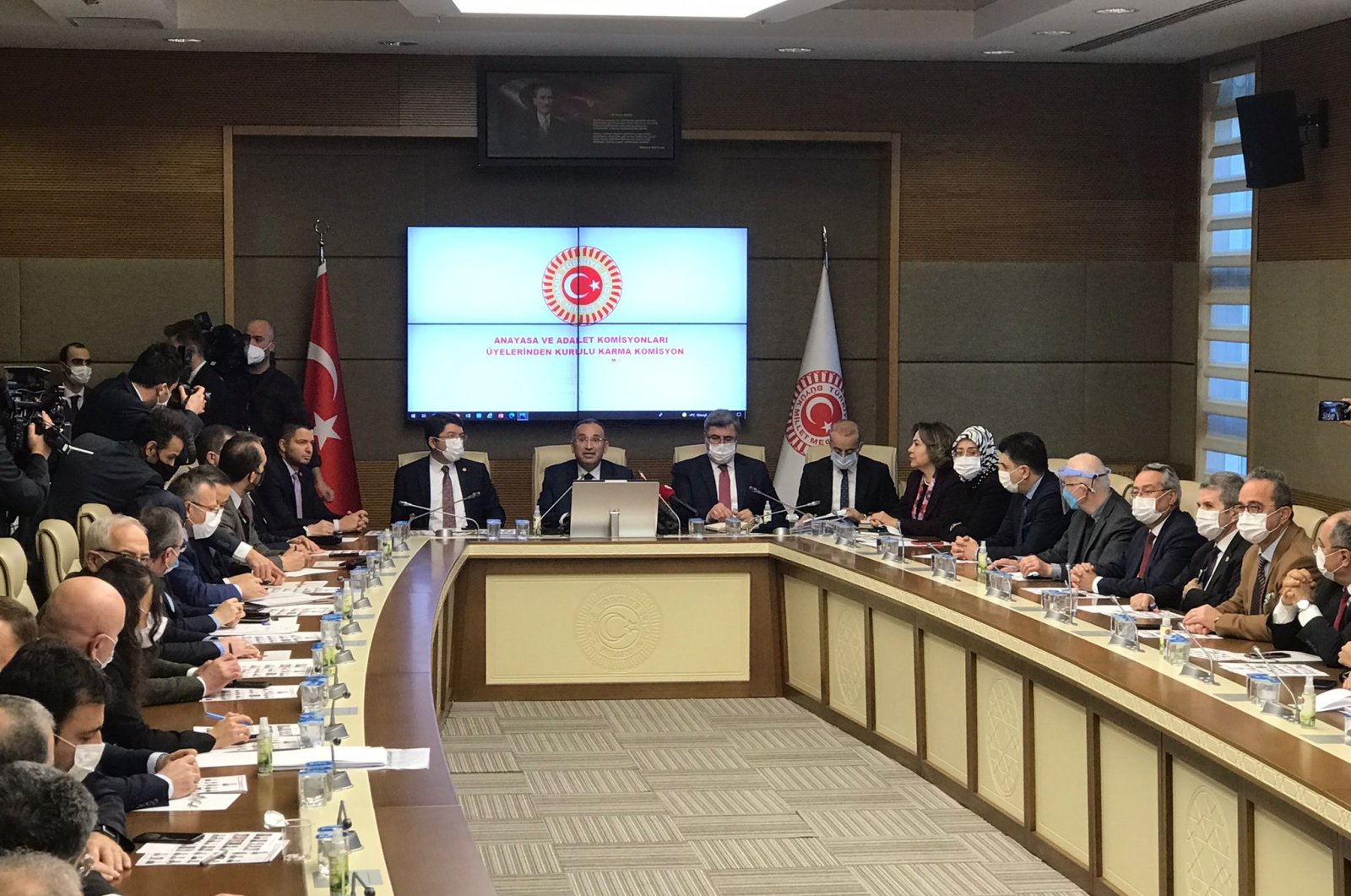 The Turkish Parliament&#039;s Drafting Commission holds a meeting to discuss the lifting of a pro-PKK Peoples’ Democratic Party deputy&#039;s immunity, Ankara, Turkey, Feb. 3, 2022. (DHA Photo)