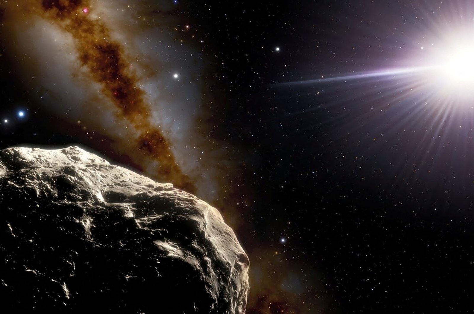 2020 XL5, an asteroid companion to Earth that orbits the sun along the same path as our planet, can be seen in this undated illustration. (Reuters Photo)