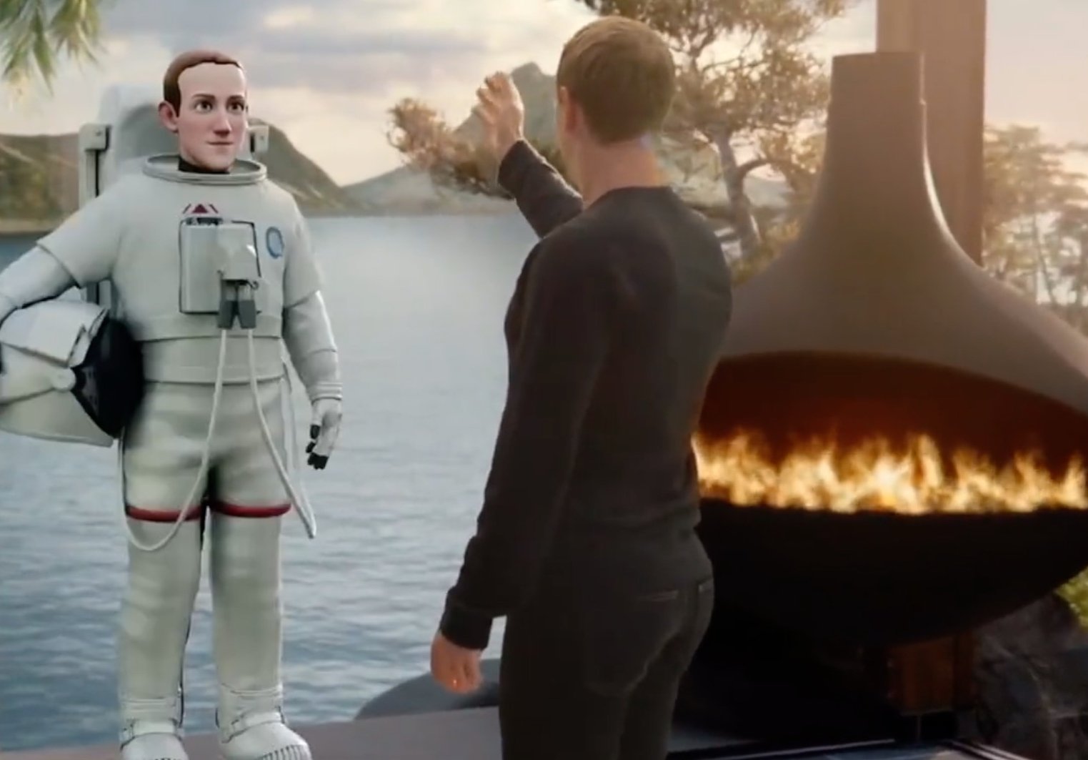 Facebook CEO Mark Zuckerberg is seen playing as an astronaut in the Metaverse during a live-streamed virtual and augmented reality conference to announce the rebrand of Facebook as Meta, in this screengrab taken from a video released Oct. 28, 2021. (Reuters Photo)
