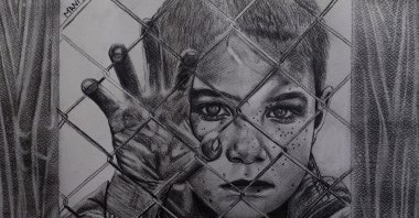 A drawing by Hafiz Usman Naeem. (AA) 