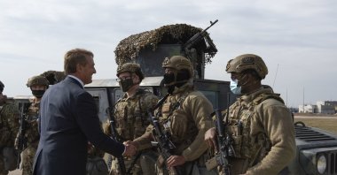 U.S. envoy Jeff Flake visits Incirlik Air Base in Adana province, Turkey, Feb. 4, 2022. (AA Photo)