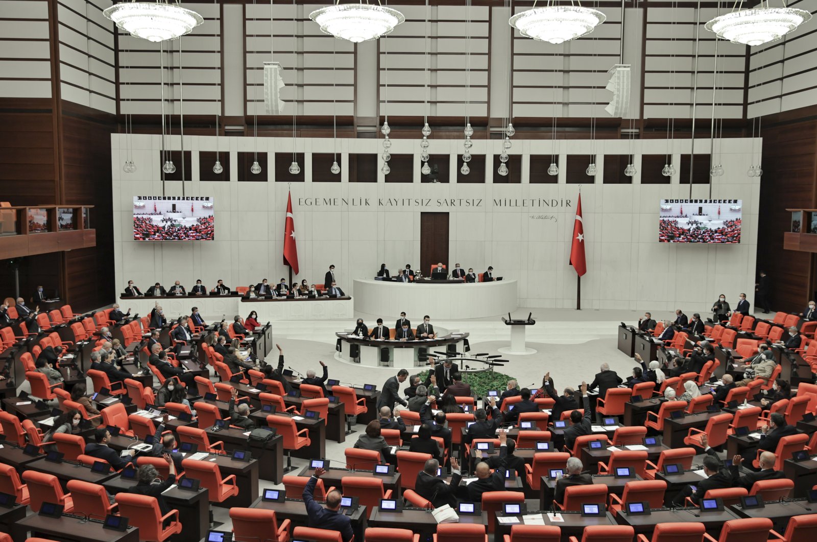 Parliament ratifies a bill on the historic Shusha Declaration, Ankara, Turkey, Feb. 3, 2022. (AA Photo)