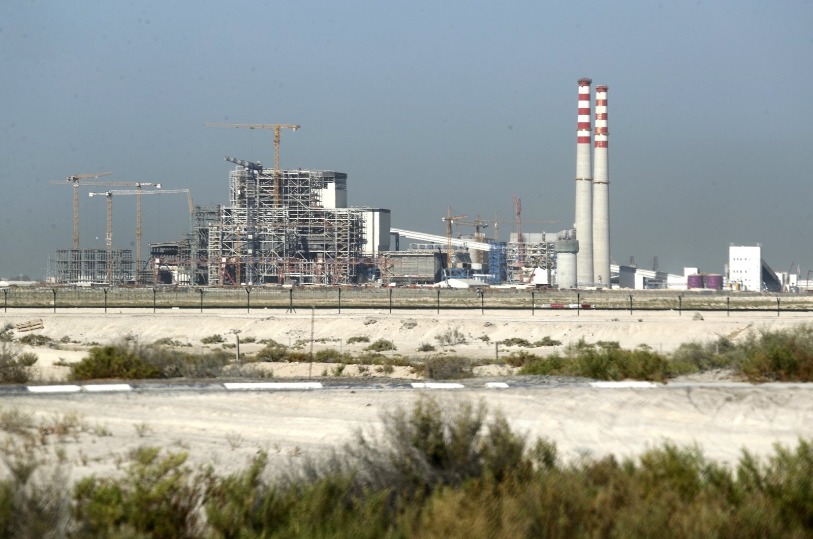 The coal-powered Hassyan power plant is seen under construction in Dubai, the United Arab Emirates, Oct. 14, 2020. (AP Photo)