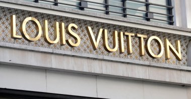 A Louis Vuitton logo is seen outside a store on the Champs-Elysees in Paris, France, Sept. 18, 2020. (Reuters Photo)