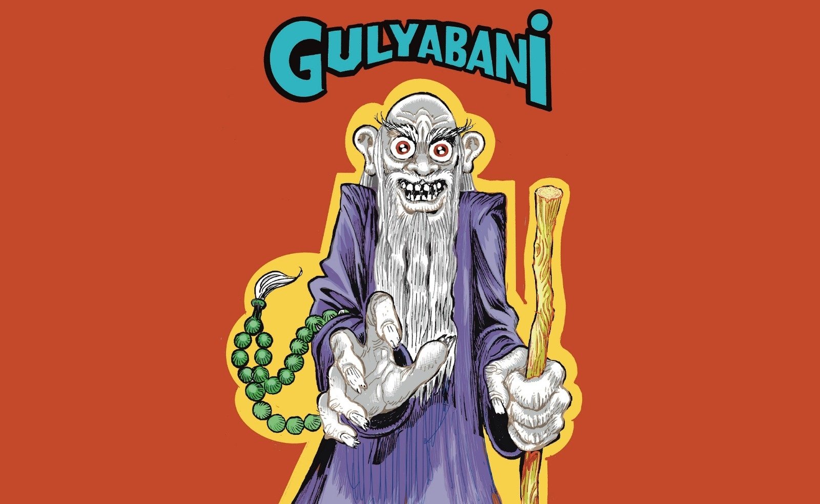 Artwork from the exhibition depicts &quot;Gulyabani,&quot; a humongous ghoul with a long beard who wanders at night and scares people in the eponymous Turkish horror-comedy film.