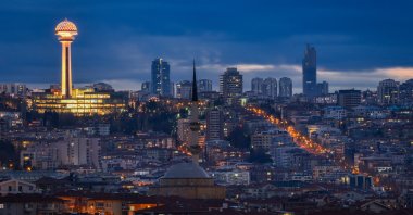 Ankara&#039;s skyline at night. (Shutterstock Photo)