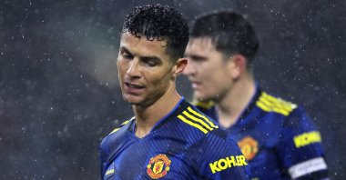 Manchester United&#039;s Cristiano Ronaldo looks dejected after a Premier League match against Burnley, Turf Moor, Burnley, England, Feb. 8, 2022. (Reuters Photo)