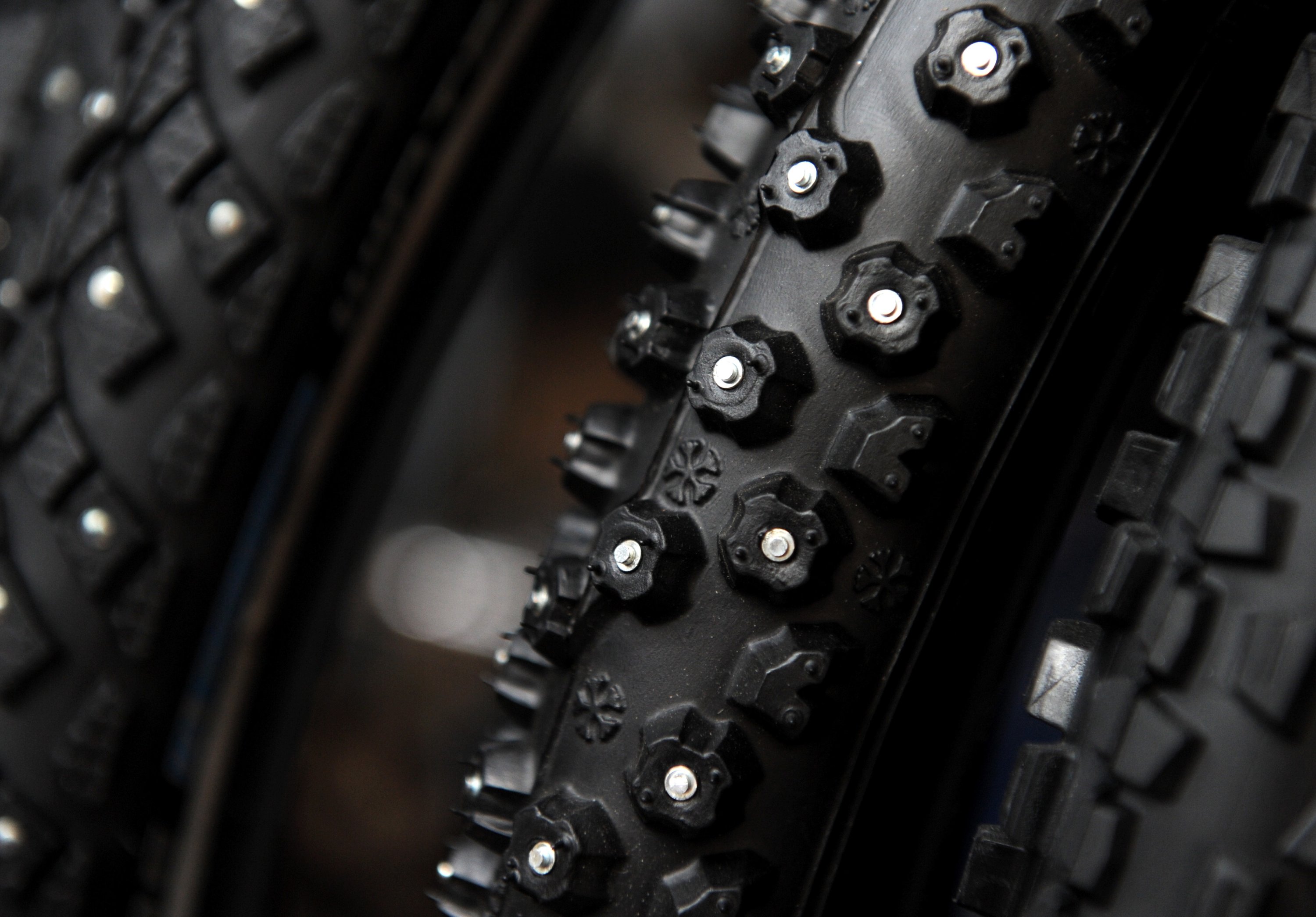 Tires with studs are also available for bicycles, for increased grip on black ice and snow. (dpa Photo)