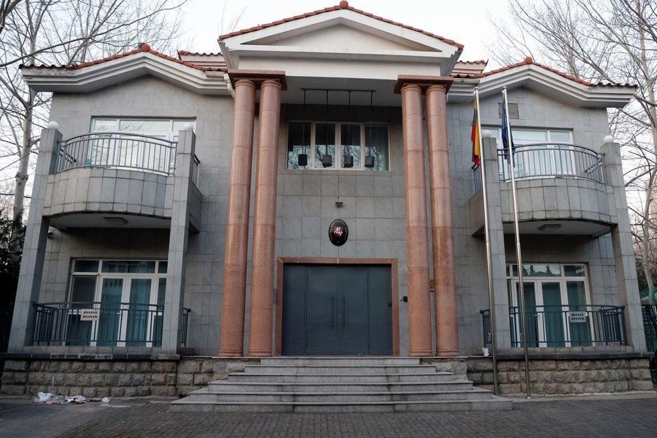 A general view of the Lithuanian Embassy in Beijing, China, Dec. 15, 2021. (Reuters Photo)