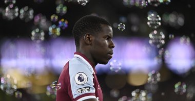 West Ham&#039;s Kurt Zouma before a Premier League match against Watford, London, England, Feb. 8, 2022. (Reuters Photo)