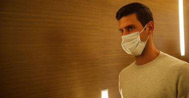 Serbian tennis player Novak Djokovic arrives to receive an award, Budva, Montenegro, Jan. 28, 2022. (Reuters Photo)