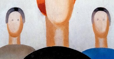 Fragment of Anna Leporskaya’s painting "Three Figures," which suffered at the hands of a vandal. (Courtesy of The Art Newspaper Russia)