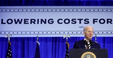 U.S. President Joe Biden delivers remarks on Biden administration efforts to lower health care costs during a visit to Germanna Community College in Culpepper, Virginia, U.S., Feb. 10, 2022. (REUTERS)