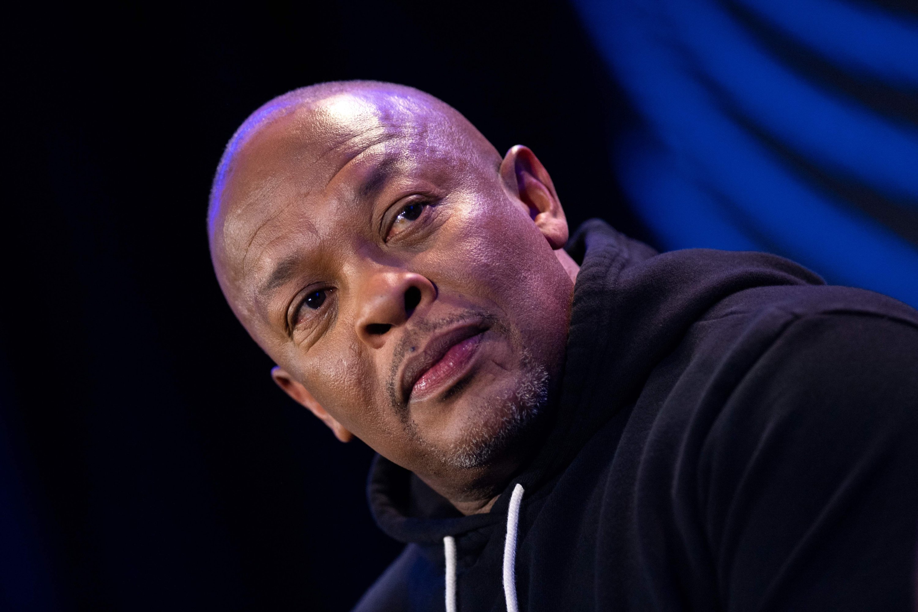 Rapper Dr. Dre attends the Pepsi Super Bowl LVI Halftime Show Press Conference at the convention Center, in Los Angeles, California, U.S., Feb. 10, 2022. (AFP Photo)