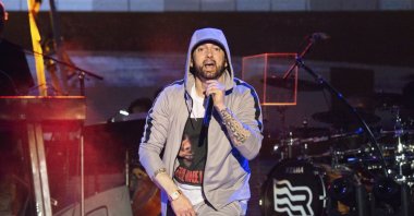 Eminem performs at the Bonnaroo Music and Arts Festival on June 9, 2018. (AP Photo)