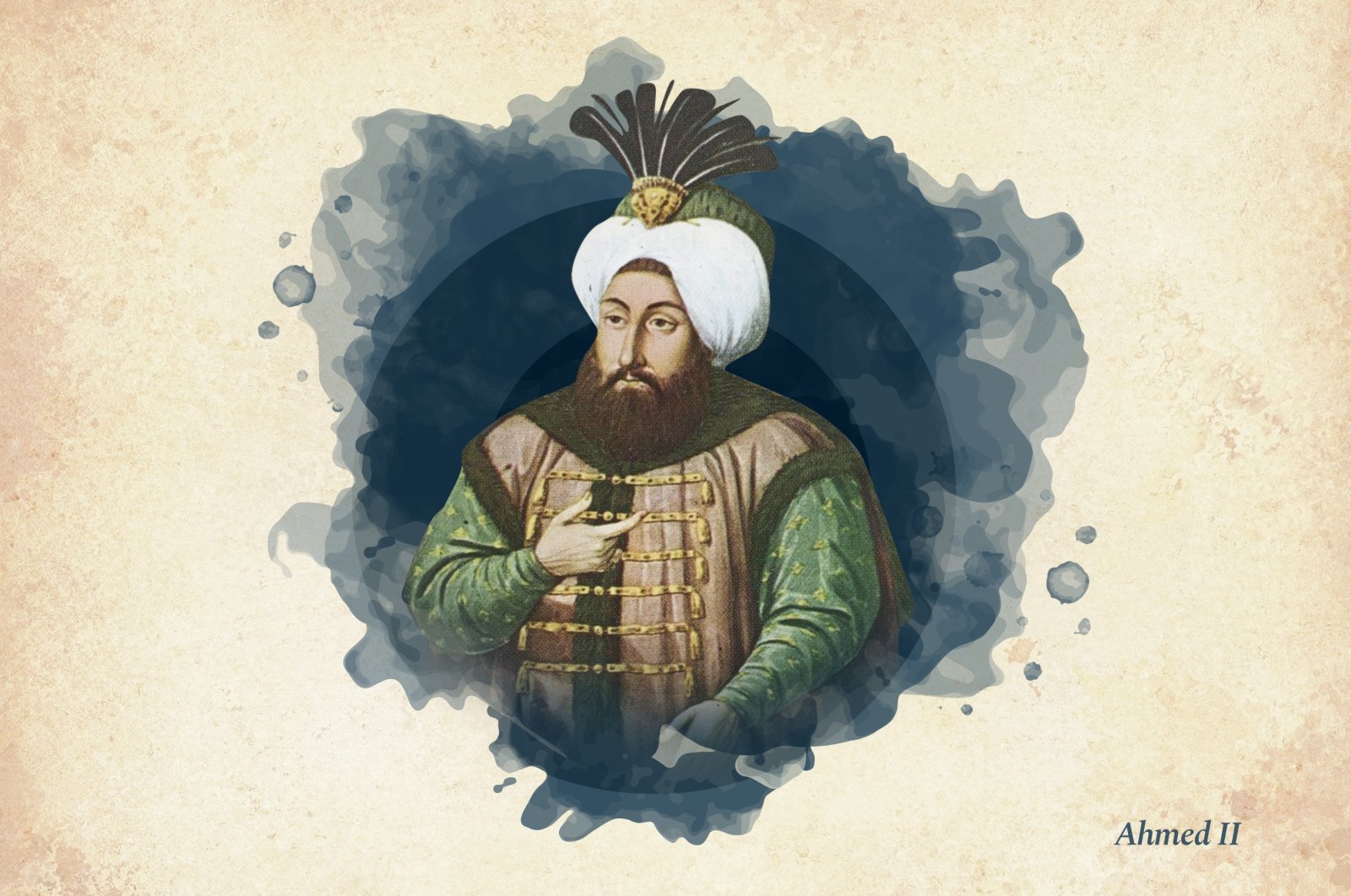 This widely used illustration shows Sultan Ahmed II, the 21st ruler of the Ottoman Empire.