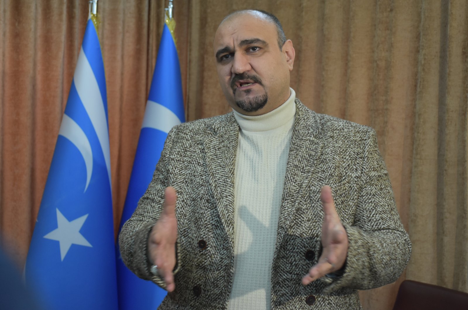 Muhammed Saman, the spokeperson for the Iraqi Turkmen Front (ITF), Feb. 11, 2022. (AA Photo)