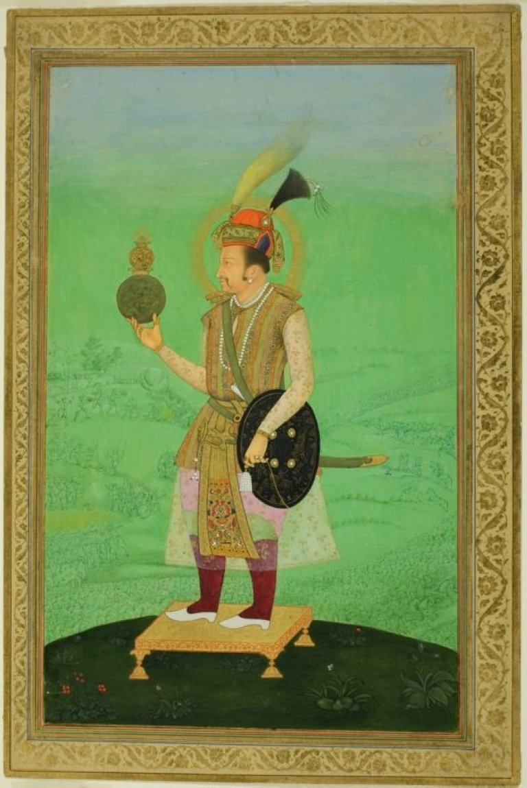 A miniature portrait shows Jahangir, son of Akbar I. (Wikimedia)