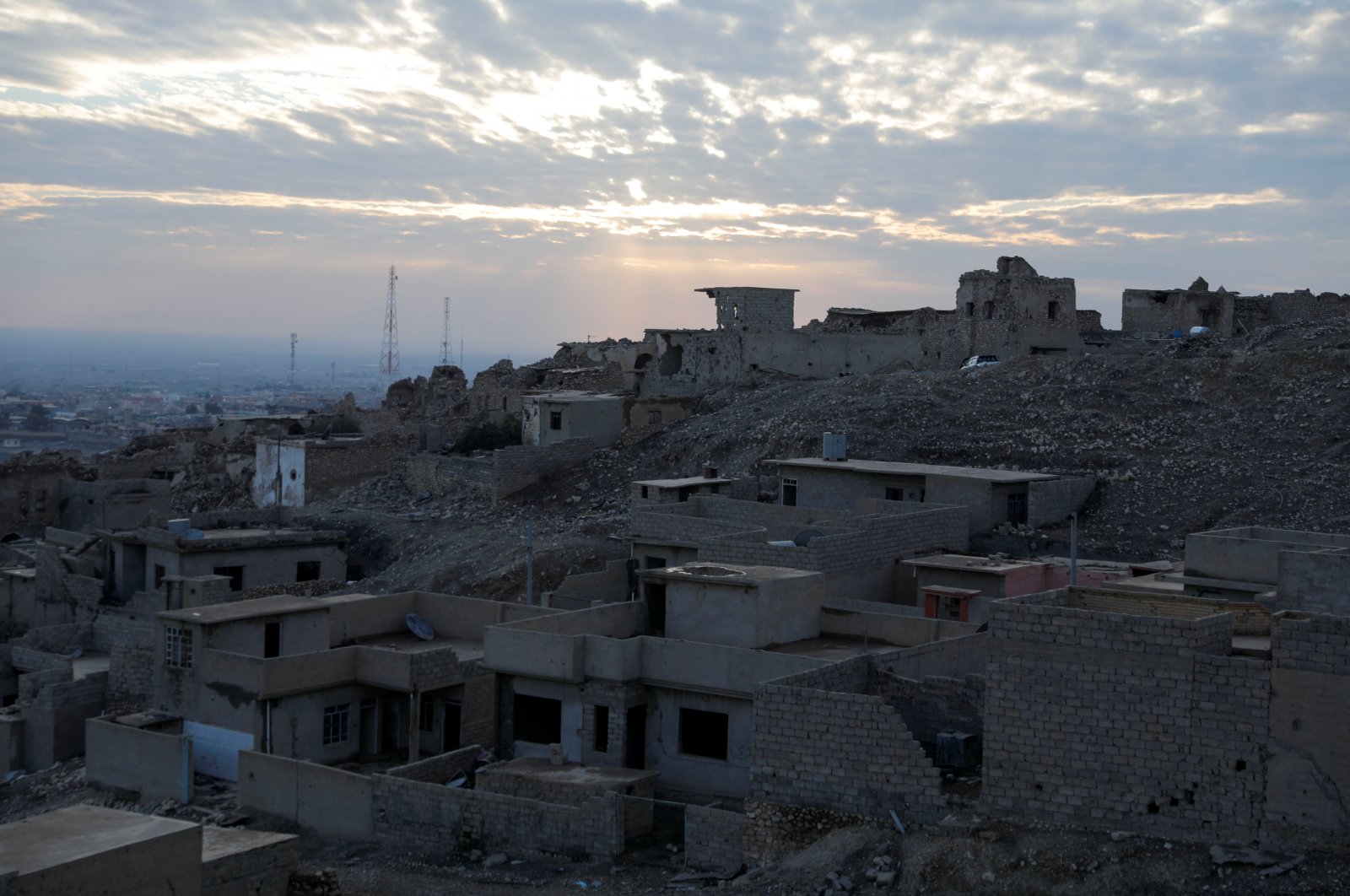A view shows houses destroyed in past Daesh attacks, in the town of Sinjar, Iraq, Jan. 24, 2022. (Reuters Photo)