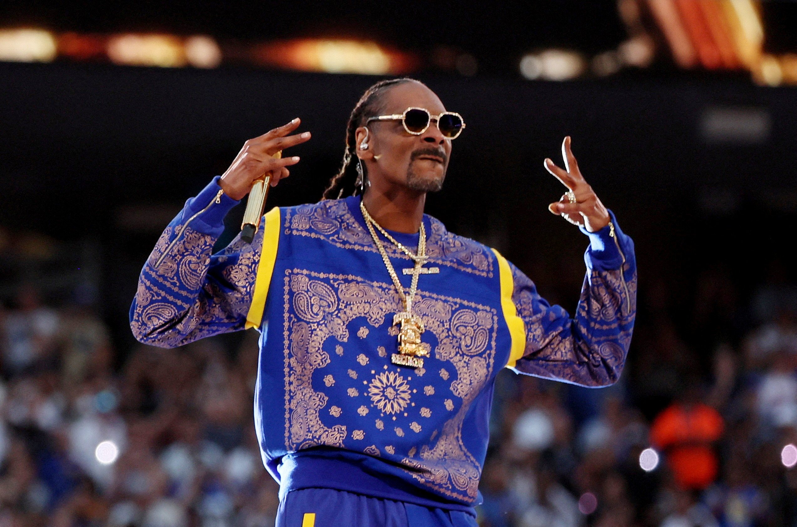 Snoop Dogg performs during the halftime show at SoFi Stadium, Inglewood, California, U.S., Feb. 13, 2022, Inglewood, California, U.S. (Reuters Photo)