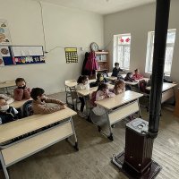 Teacher Zahide Varlı speaks to her students at a village school in Bayburt, northeastern Turkey, Nov. 24, 2021. (AA PHOTO)