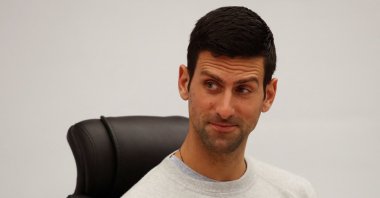 Serbia's Novak Djokovic during an award ceremony in Budva, Montenegro, Jan. 28, 2022. (Reuters Photo)