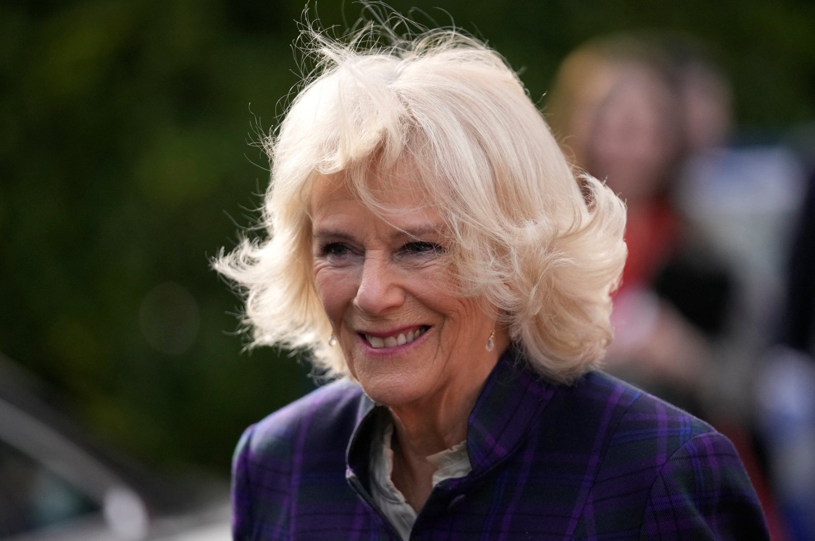 Duchess of Cornwall Camilla arrives at the Thames Valley Partnership charity in Aston Sandford, U.K., Feb. 10, 2022. (Reuters Photo)
