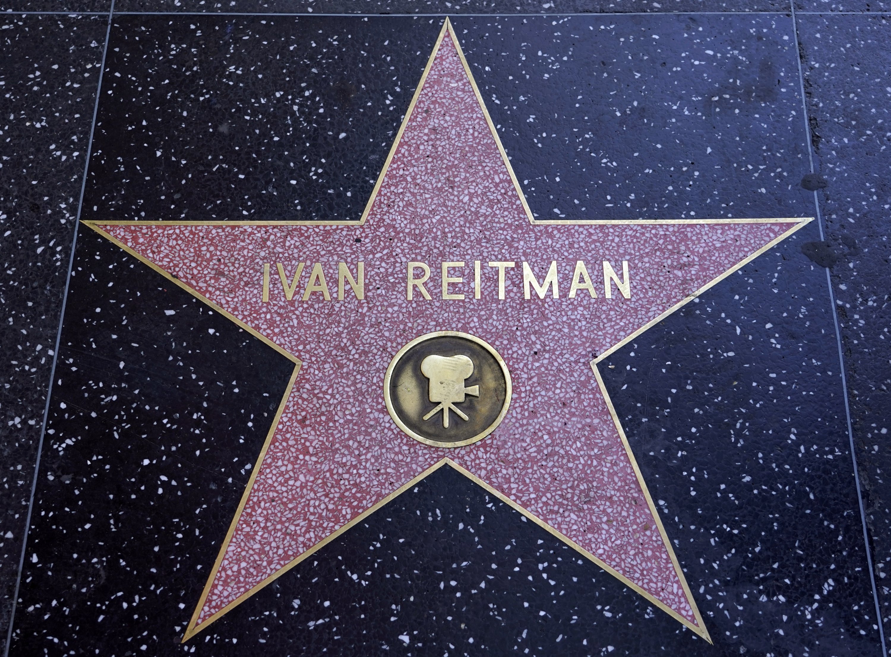 A star for film director Ivan Reitman is pictured on The Hollywood Walk of Fame in Los Angeles, U.S., Feb. 14, 2022. (AP Photo)