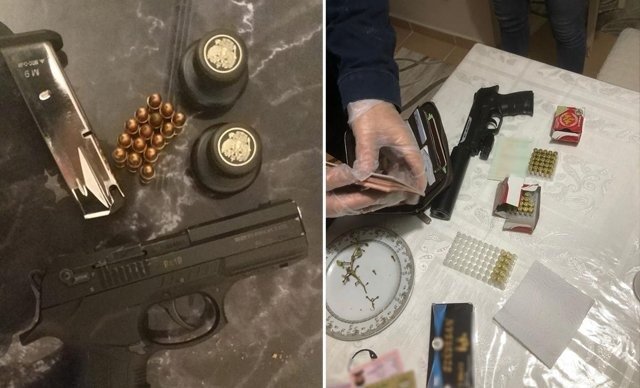 A view of pistols seized from suspects, in Istanbul, Turkey, Nov. 2, 2021. (Sabah Photo)