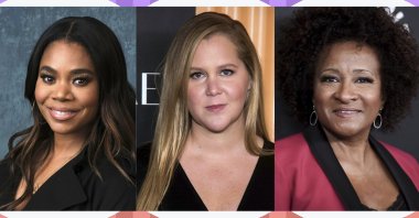 This combination of photos shows, from left, Regina Hall, Amy Schumer and Wanda Sykes, who are in final talks to host the 94th Academy Awards. (AP Photo Edited by Büşra Öztürk)