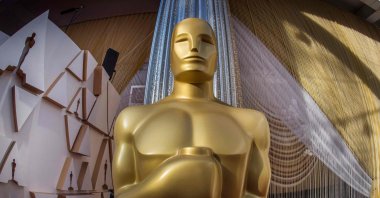 In this file photo, the Oscars statue is displayed on the red carpet area on the eve of the 92nd Oscars ceremony at the Dolby Theater in Hollywood, California, U.S., Feb. 8, 2020. (AFP Photo)