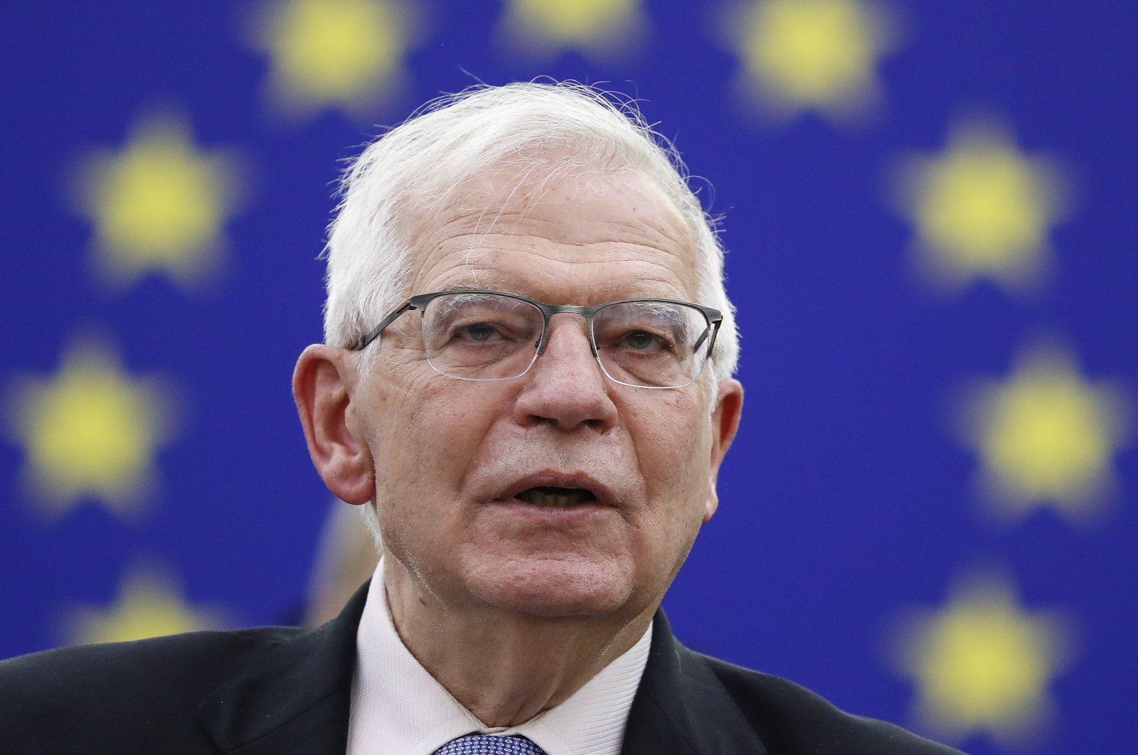 High Representative of the European Union for Foreign Affairs and Security Policy, Josep Borrell delivers a speech on the EU-Africa relations during a plenary session of the European Parliament in Strasbourg, France, Feb. 15, 2022. (EPA Photo)
