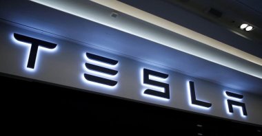 A Tesla logo is seen at its planned store in Hanam, South Korea, Dec. 22, 2016. (Reuters Photo)