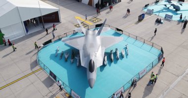 The mock-up of Turkey&#039;s National Combat Aircraft (MMU) is seen in this undated photo. (IHA Photo) 