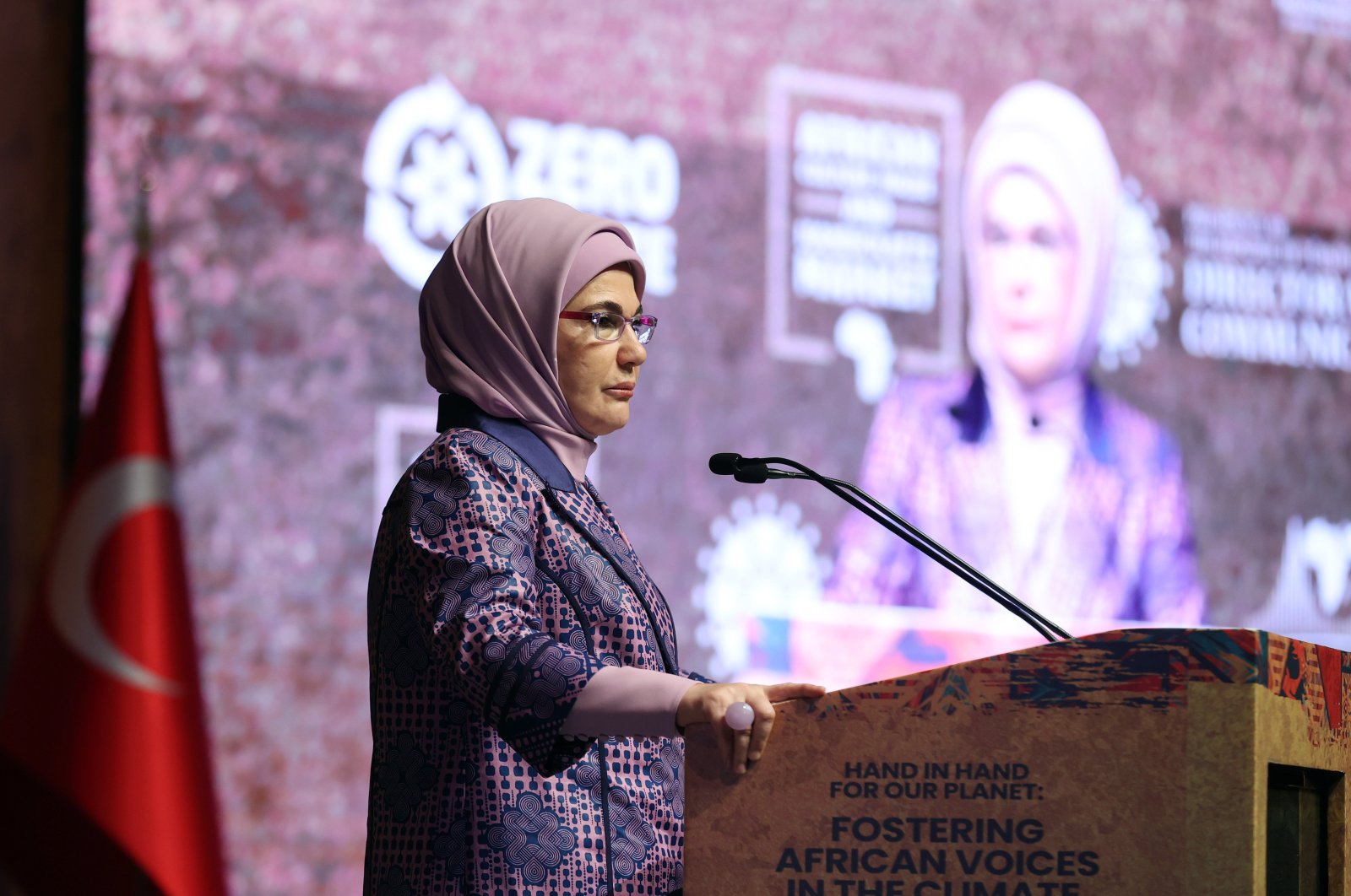 First lady Emine Erdoğan speaks at an event in Istanbul, Turkey, Dec. 18, 2021. (AA Photo)
