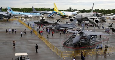 A view of the static display of aircrafts at the Singapore Airshow in Singapore, Feb. 16, 2022. (Reuters Photo)