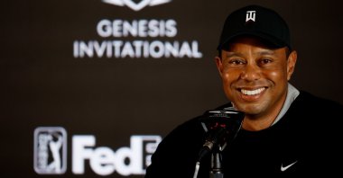 Tiger Woods speaks during a press conference prior to The Genesis Invitational, Pacific Palisades, California, U.S., Feb. 16, 2022. (AFP Photo)