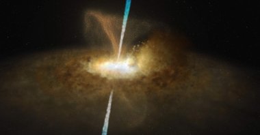 An artist's impression of what the core of active galaxy Messier 77 might look like. (ESO via AFP)