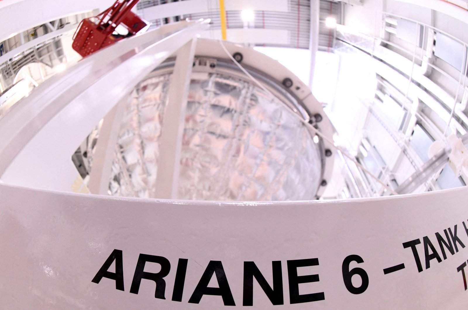 A tank of Ariane 6, Europe&#039;s next-generation space rocket, is pictured in a production line of Ariane Group in Bremen, Germany, Feb. 19, 2019. (REUTERS/Fabian Bimmer)
