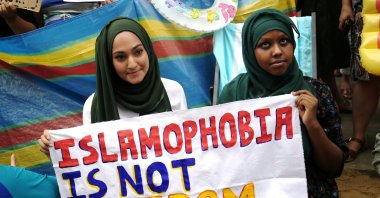 Protesters demonstrate against France&#039;s ban of the burkini, outside the French Embassy in London, Britain, Aug. 25, 2016. (Reuters Photo)