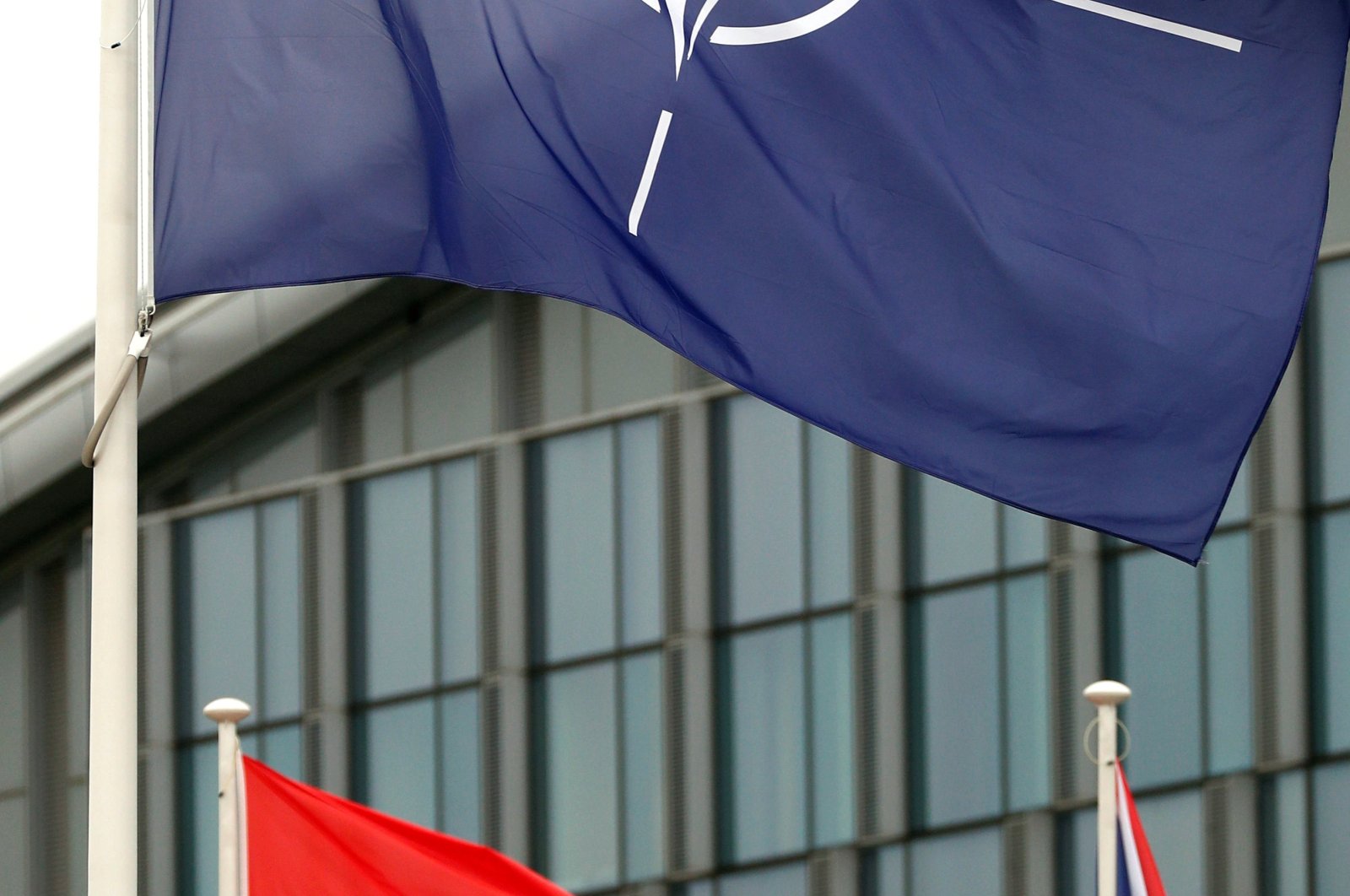 NATO and Turkish flags flutter at the Alliance headquarters in Brussels, Belgium, Nov. 26, 2019. (Reuters Photo)