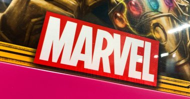 The Marvel logo is seen on a product at the store in Krakow, Poland, Dec. 30, 2021. (Reuters Photo)