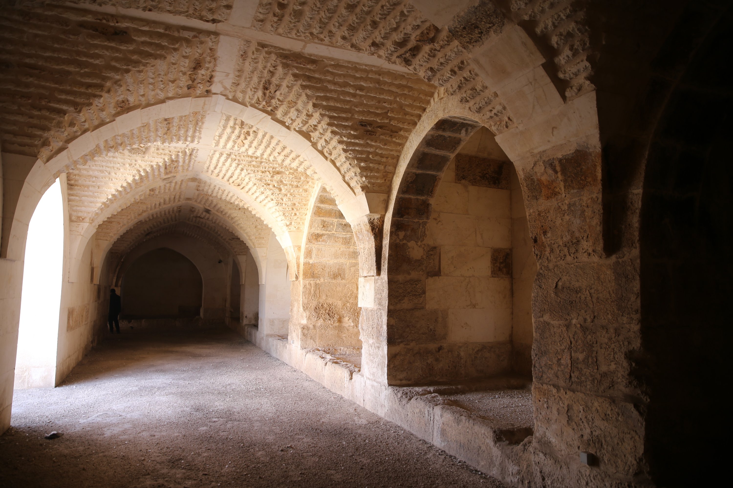 An interior view of the Han el-Barur caravanserai, Şanlıurfa, southeastern Turkey, Feb. 19, 2022. (AA Photo)