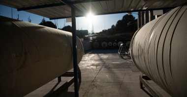 Textile fabrics are pictured in the Finish SA company which produces dyes for decorative textiles, in Terrassa near Barcelona, Spain, Feb. 18, 2022. (AFP Photo)