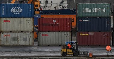 Containers at Haydarpaşa Port, Istanbul, Turkey, Feb.18, 2022. (AFP Photo)
