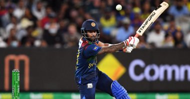 Sri Lanka batter Kusal Mendis in action against Australia in the fifth T20 match, Melbourne, Australia, Feb. 20, 2022. (AFP Photo)