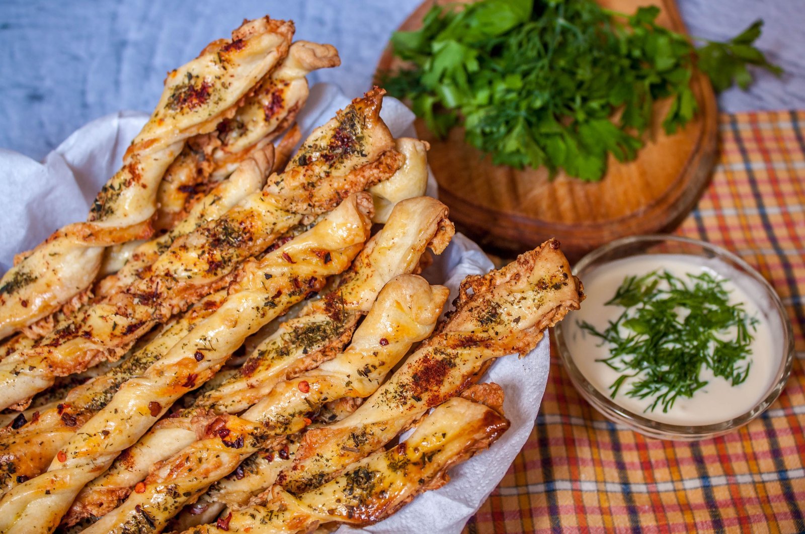 Puff pastry sticks with cheese and spices. (Shutterstock) 