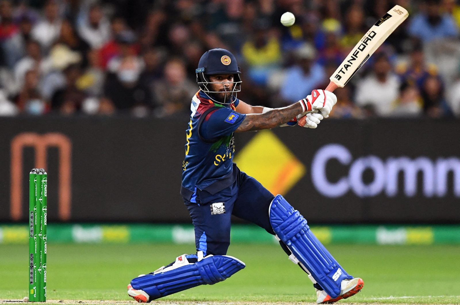 Sri Lanka batter Kusal Mendis in action against Australia in the fifth T20 match, Melbourne, Australia, Feb. 20, 2022. (AFP Photo)