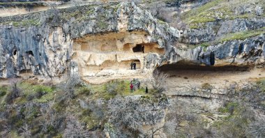 A general view from the valley where 1,800-year-old Roman remains were found, Elazığ, eastern Turkey, Feb. 21, 2022. (AA)