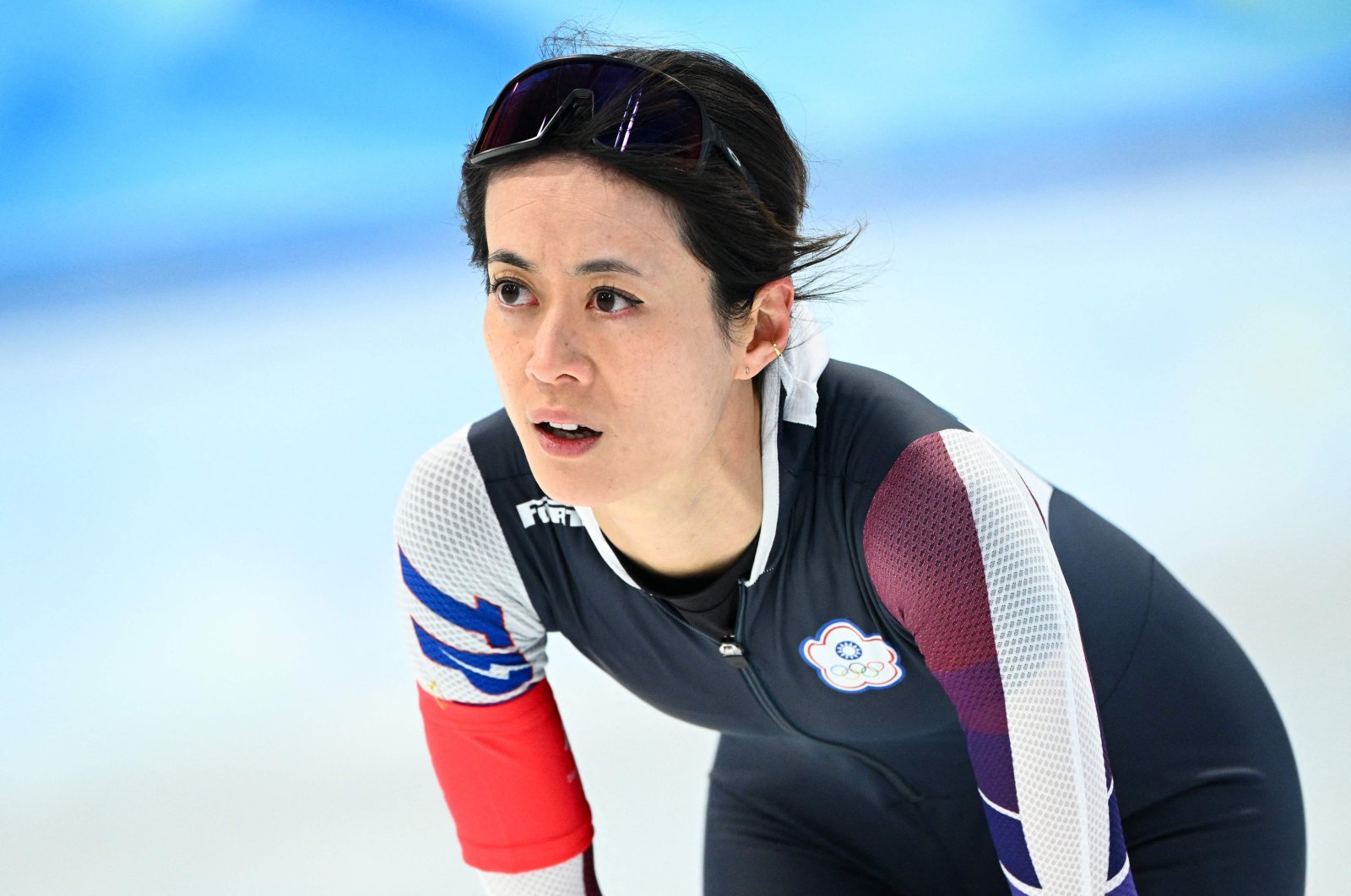 Taiwan&#039;s Huang Yu-ting after the Beijing Winter Games 500-meter speed skating event, Beijing, China, Feb. 13, 2022. (AFP Photo)